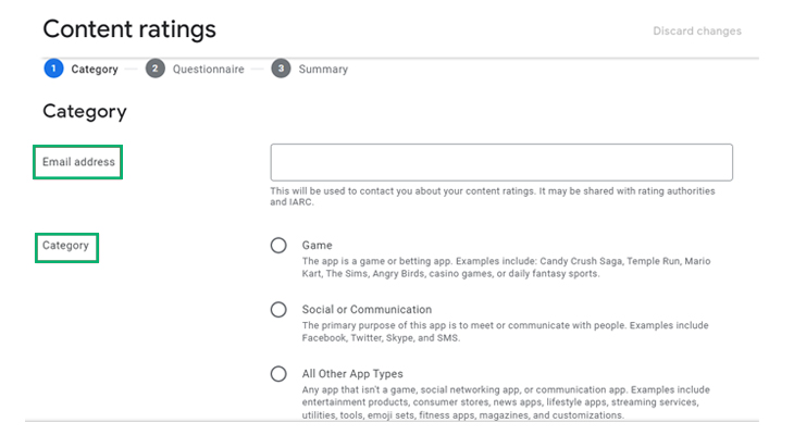 Set Up Category